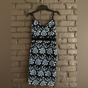 Aqua dark blue lace dress (size S)